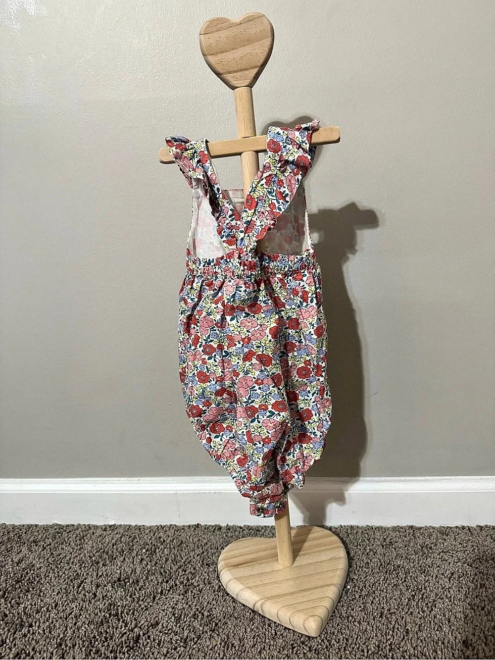 Baby Boden Floral Baby Romper White & Pink 12-18M
